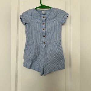 Old Navy Kids Blue and White Striped Romper